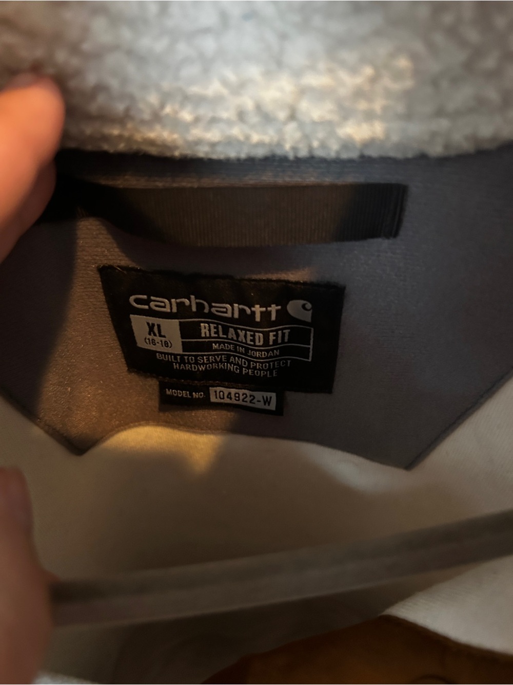 Carhartt Women XL Sherpa Fleece Pullover Cream Brown 104922 Relaxed Fit - Picture 3 of 12